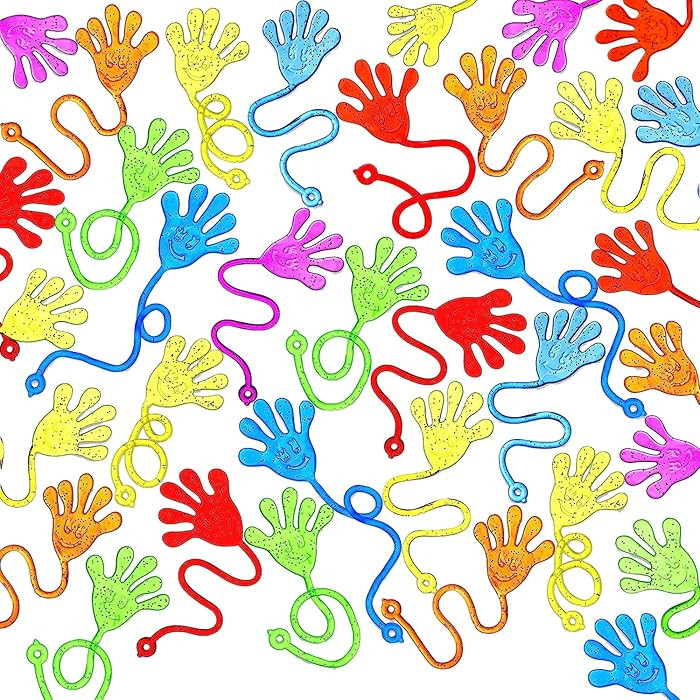 JOYIN 48Pcs Glitter Sticky Hands Party Favors, Party Table Favors Set for Kids, Holiday Tradition... | Amazon (US)
