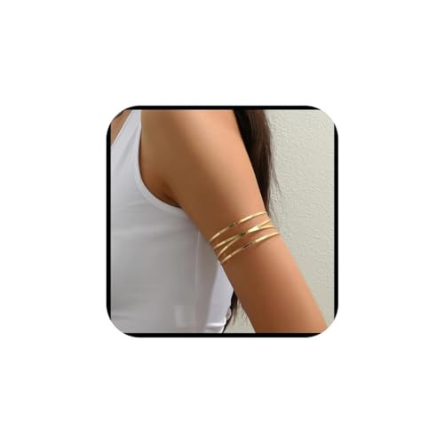 Gold Arm Cuff Upper Arm For Women，Silver Gold Arm Cuff Arm Cuff Jewelry For Women Dainty Adjustable Bangle Simple Fashion Jewelry (fashion gold) | Amazon (US)