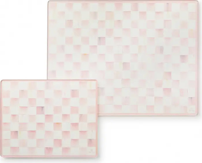 Rosy Check Set of 2 Glass Cutting Boards | Nordstrom