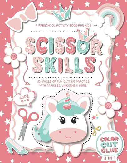 Scissor Skills A Preschool Activity Book for Kids: A Fun Cutting Practice Workbook with Princess ... | Amazon (US)