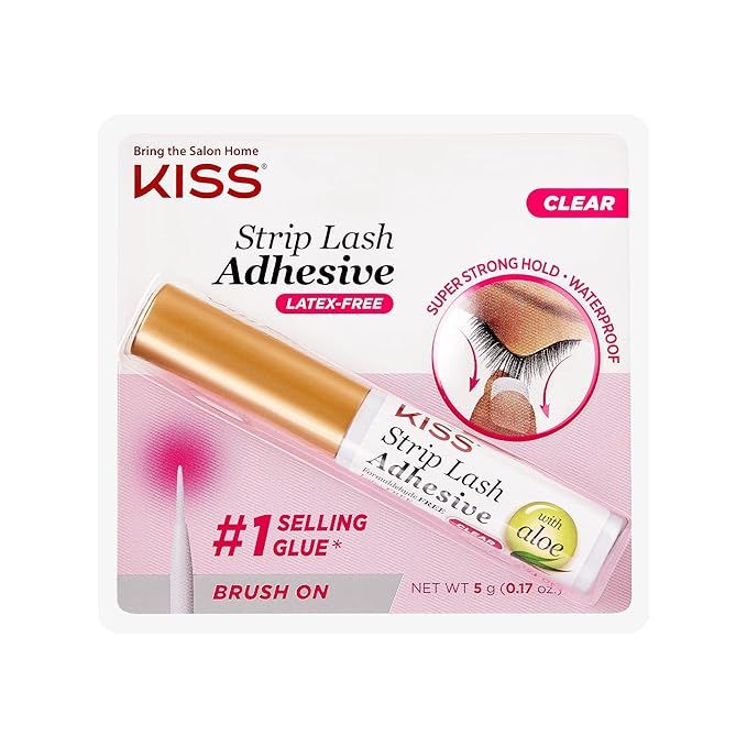 KISS Strip Lash Adhesive, Lash Glue, 24hr Strip Eyelash Adhesive, Clear, Includes Lash Adhesive, ... | Amazon (US)