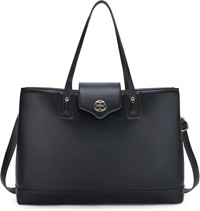 Missnine Laptop Bag for Women 15.6 inch PU Leather Tote Bag Large Capacity Shoulder Briefcase Wat... | Amazon (US)