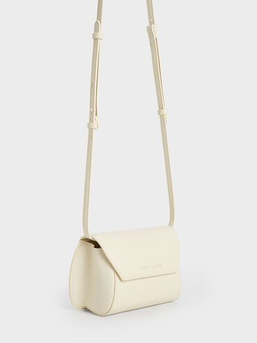 Mini Cassiopeia Front Flap Bag
 - Cream | Charles & Keith UK