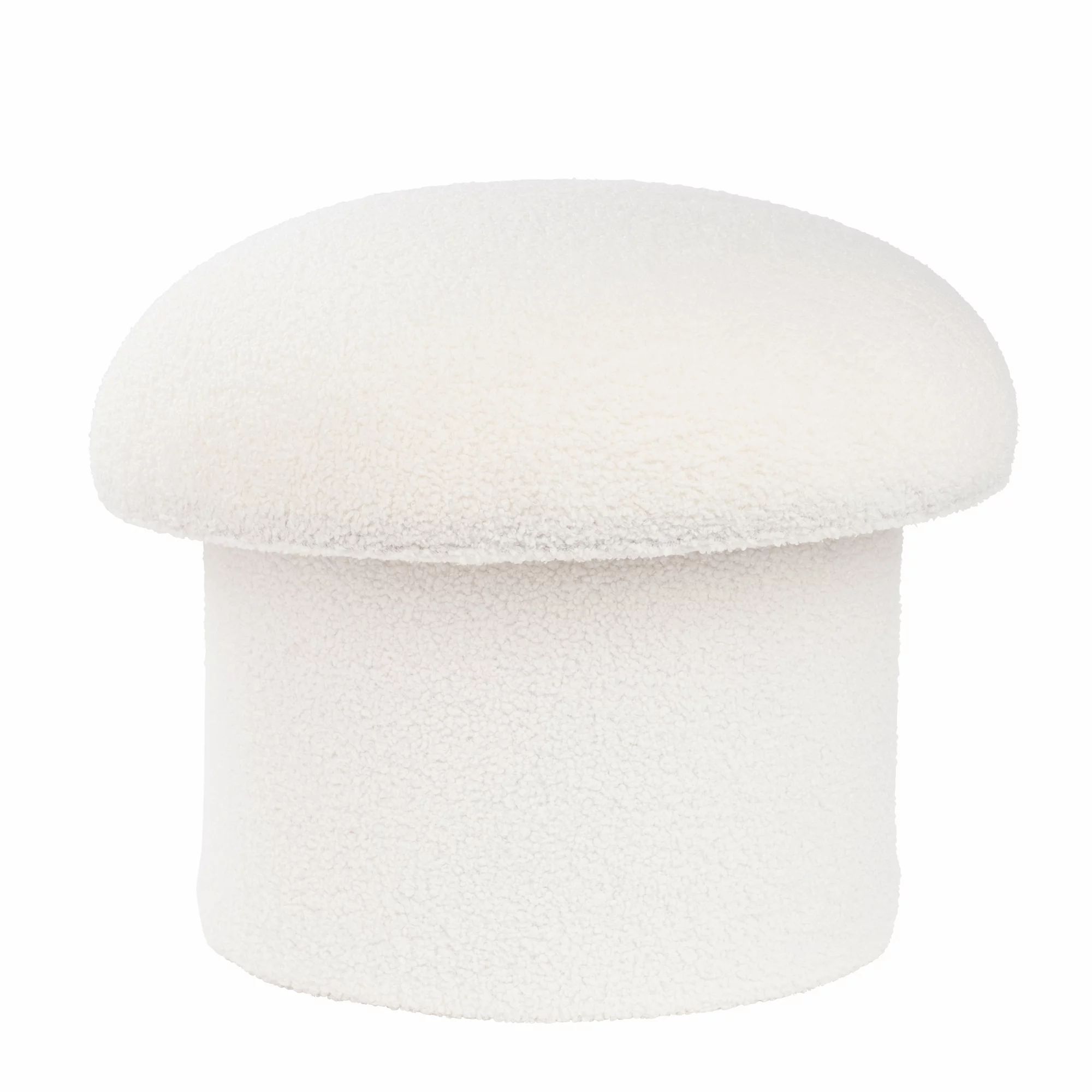 Mainstays Boucle Mushroom Upholstered Storage Ottoman, Cream | Walmart (US)