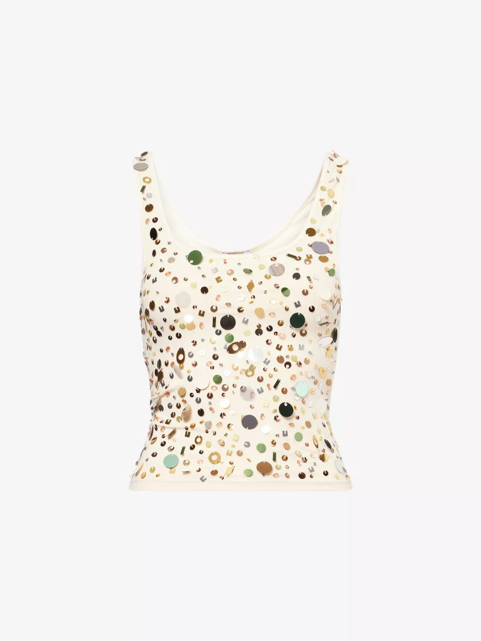 Sequin Ribbed Stretch-Woven Vest | Selfridges