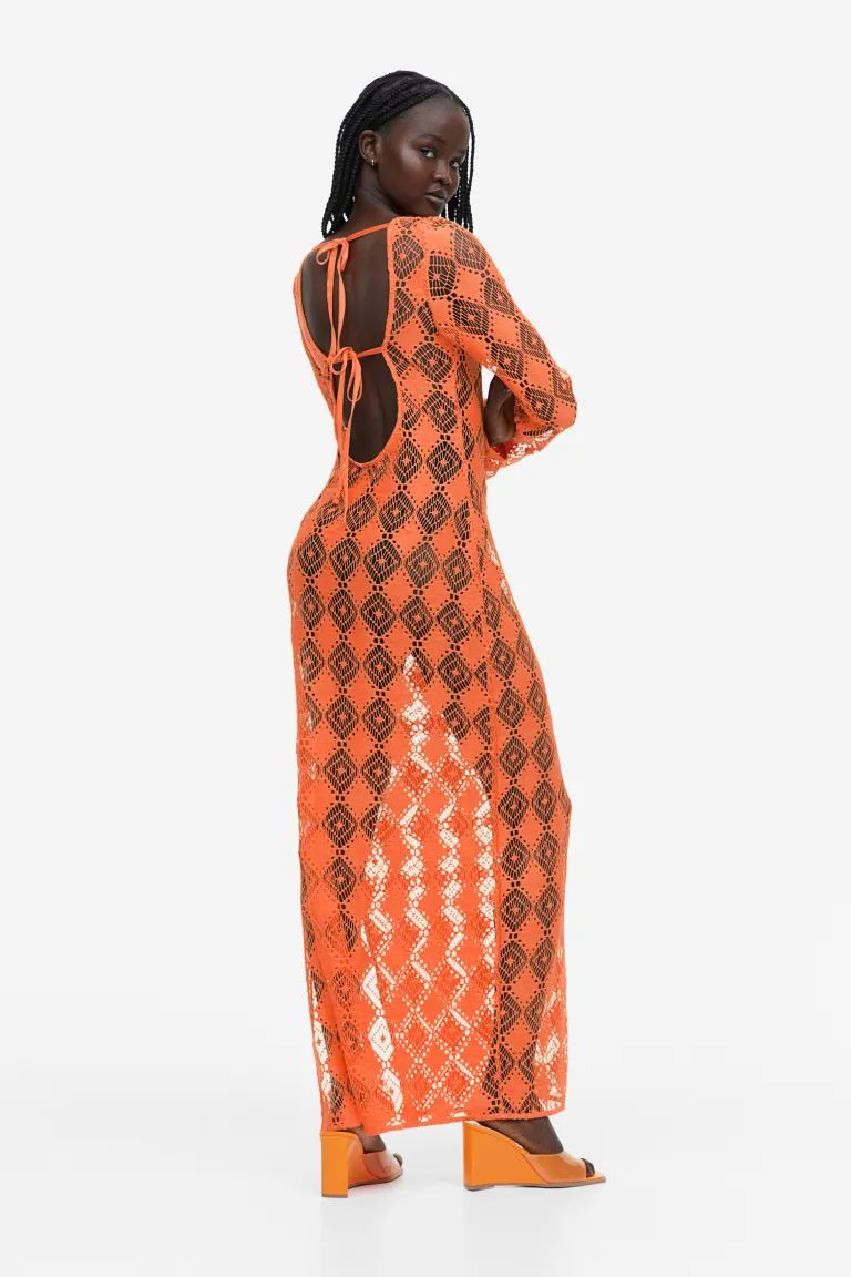 Open-backed Crochet-look Dress | H&M (US)