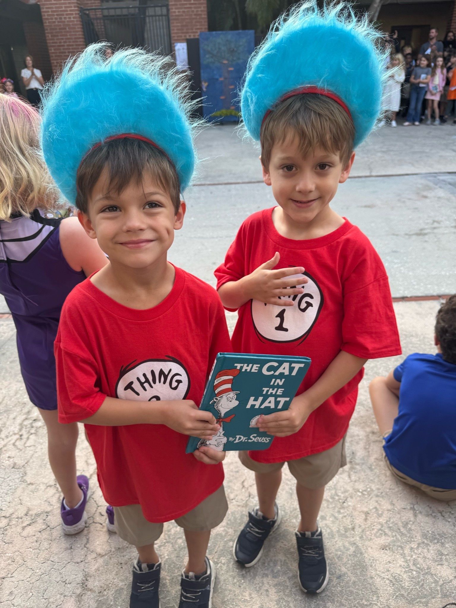 Book Fair Day fun 📚❤️

My boys went all in and showed up as Thing One and Thing Two from The Cat in the Hat—and honestly, I can’t handle the cuteness 😂💙💙 Nothing better than seeing them excited about books (and a little mischief too).

Sharing their outfits here in case you need an easy, last-minute costume idea for school events or spirit days! 🎒✨

#LTKmomlife #LTKdayinmylife #LTKKids