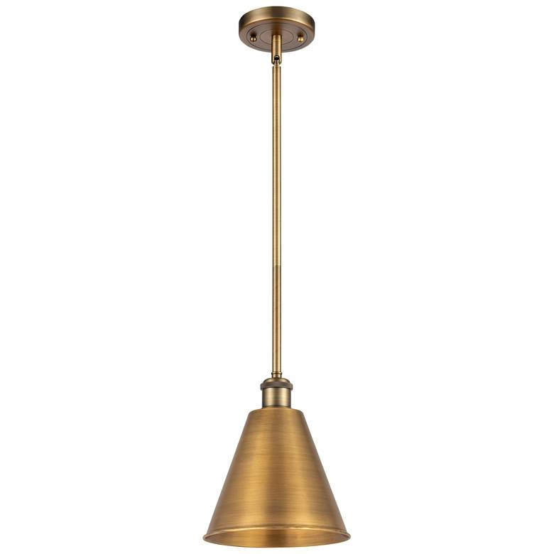 Ballston Cone 8"W Brushed Brass LED Pendant With Brushed Brass Shade | Lamps Plus