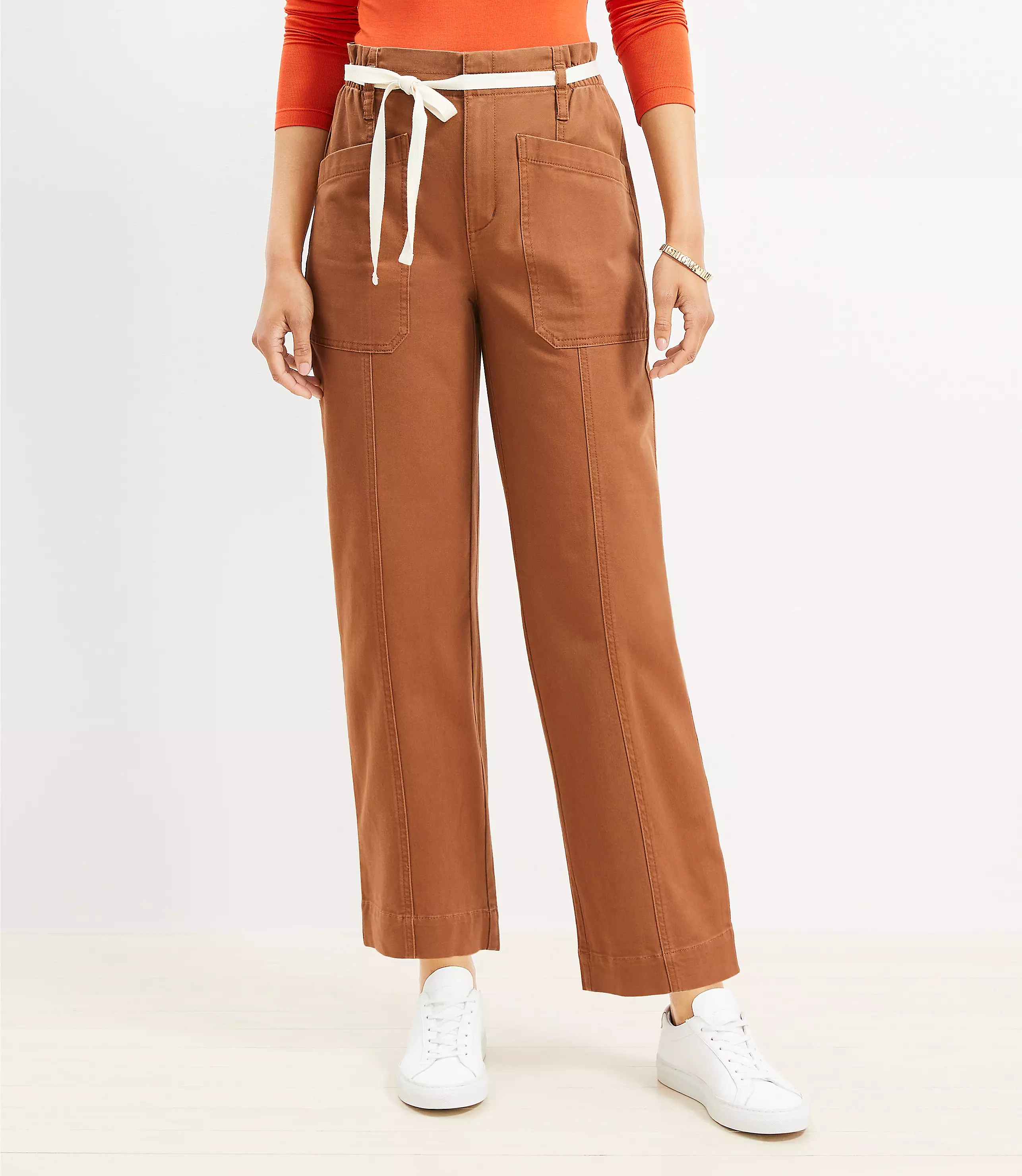 Paperbag Utility Pants in Twill | LOFT