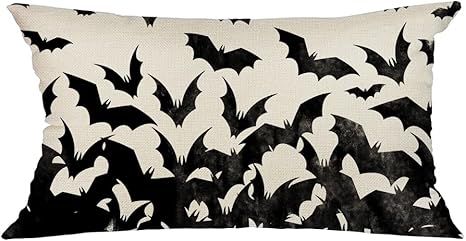 GEEORY Halloween Decor Pillow Cover 12x20 inch Bats Lumbar Pillow Cover for Autumn Halloween Deco... | Amazon (US)