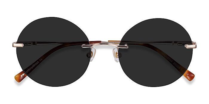 Chorus - Round Rose Gold Frame Prescription Sunglasses | EyeBuyDirect | EyeBuyDirect.com
