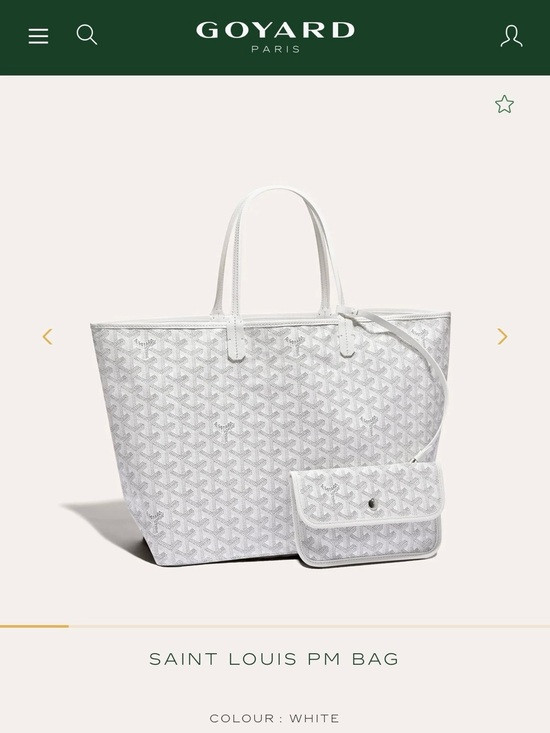 Goyard Saint Louis PM Tote in White | Poshmark