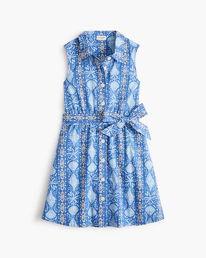 Girls' seashell tie-waist shirtdress | J.Crew Factory