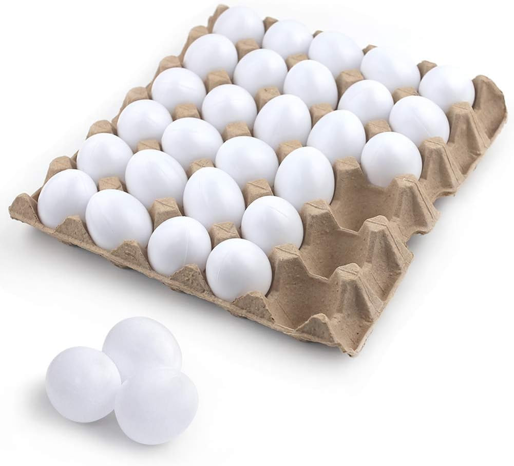 SallyFashion 30 PCS White Plastic Eggs Paintable Fake Eggs for Crafts, Easter Hunts, Basket Fille... | Amazon (US)