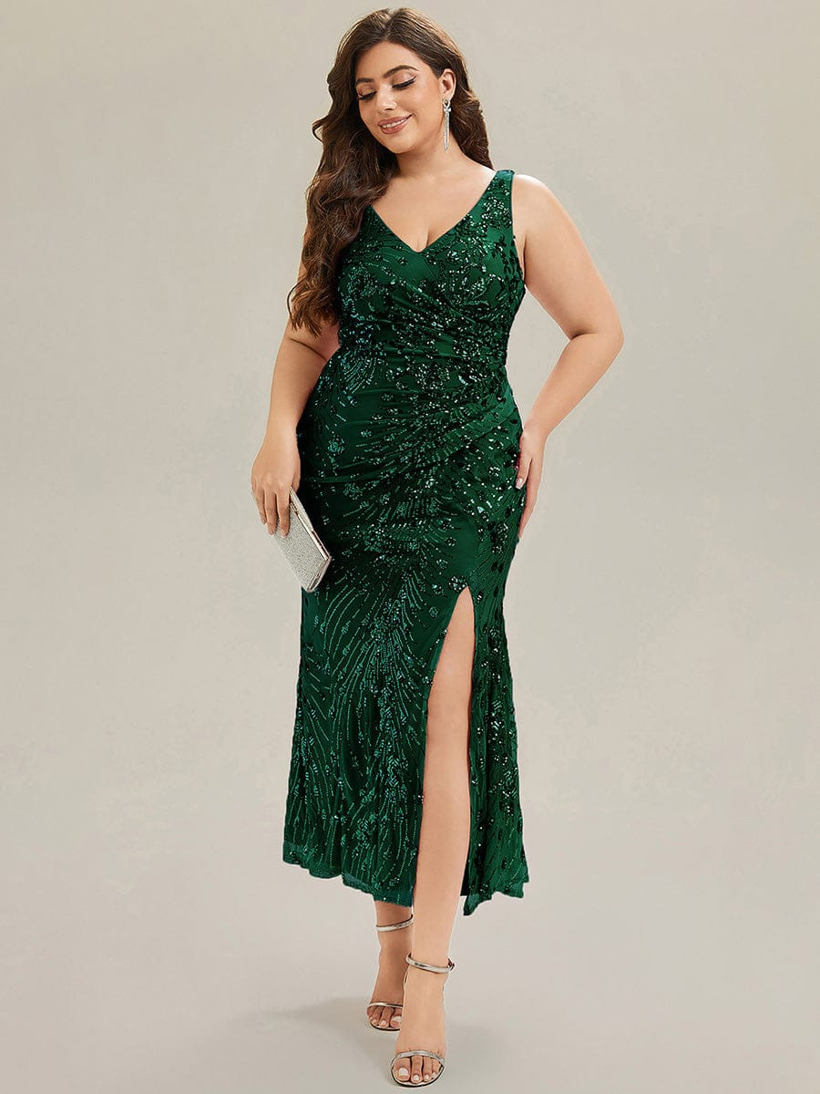 pretty JUNIPER| Plus Size Knotted Sequin Formal Evening Dress | Ever Pretty Garment Inc