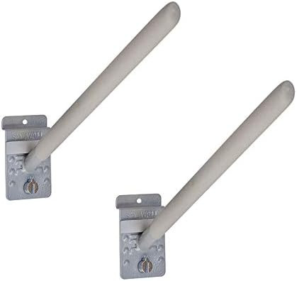 StoreWALL 12.5" Heavy Duty Rubber Coated Slatwall Angle Hook with Lock (Pack of 2) | Amazon (US)