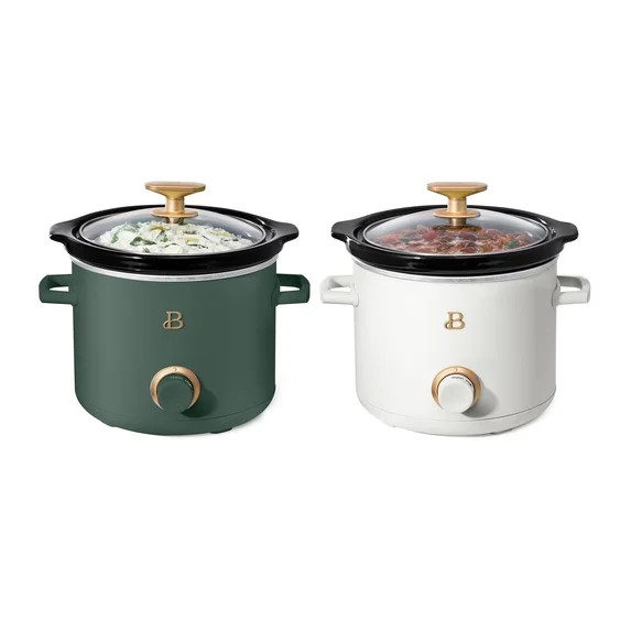 Beautiful 2-Pack 2qt Slow Cooker, Thyme Green, White Icing by Drew Barrymore | Walmart (US)