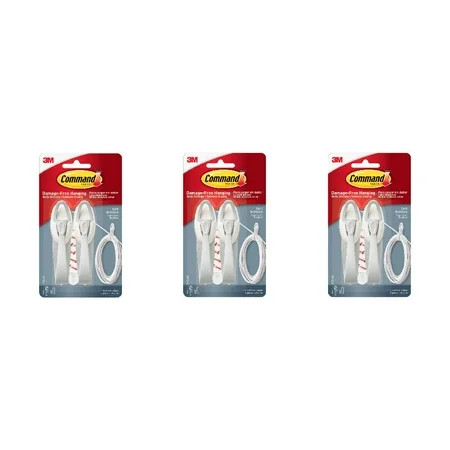 3M Command Cord Cable Bundlers Organizer Damage Free Adhesive Hook 3 Packs White | Walmart (US)