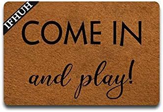 IFHUH Come in and Play Doormat Mini Playhouse Doormat Funny Doormat Sayings Front Door Mat Rubber... | Amazon (US)
