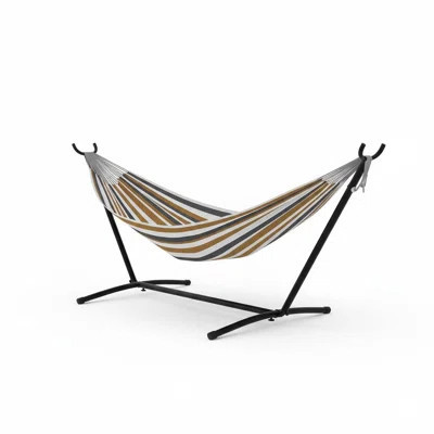 Double Hammock with Stand, 2 Person Heavy Duty Outdoor Hammock – 450IB Capacity, Portable Hammock with 9FT Steel Stand & Carrying Case, Adjustable Ham | Wayfair North America