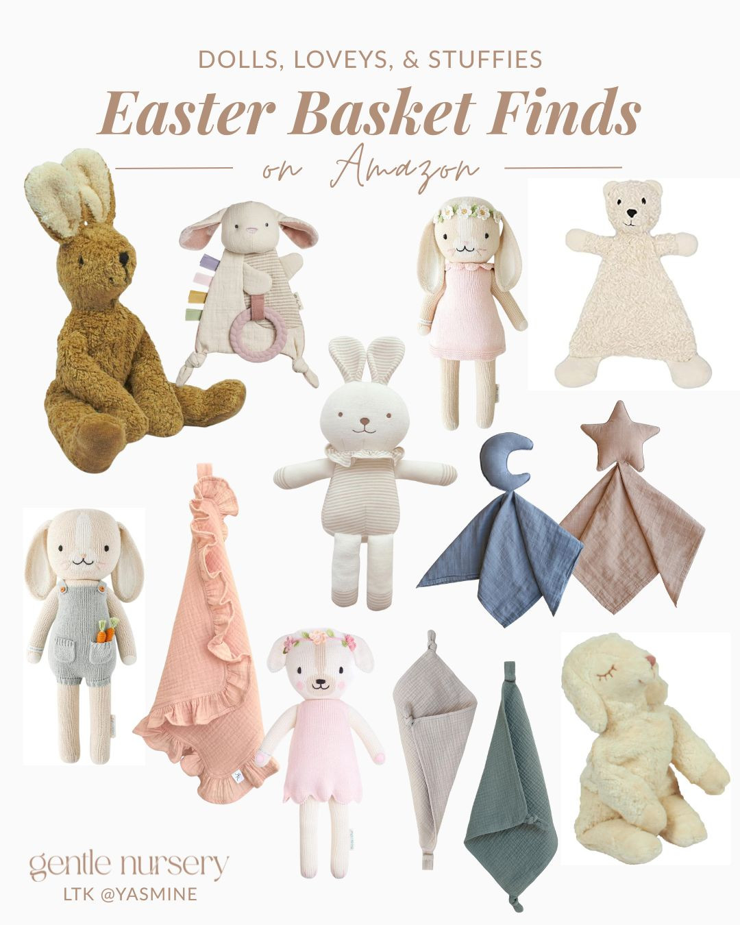 Organic loveys and organic stuffed animals for your baby or toddler Easter basket! 

#LTKBaby #LTKSeasonal #LTKKids
