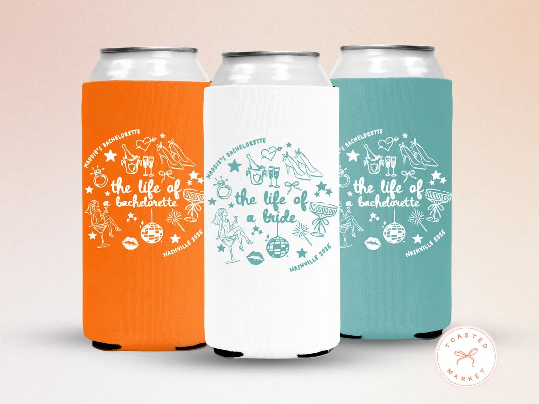 The Life of A Bride Can Cooler, Showgirl Bachelorette Party Coozies, Wife is A Showgirl Bach Favo... | Etsy (US)