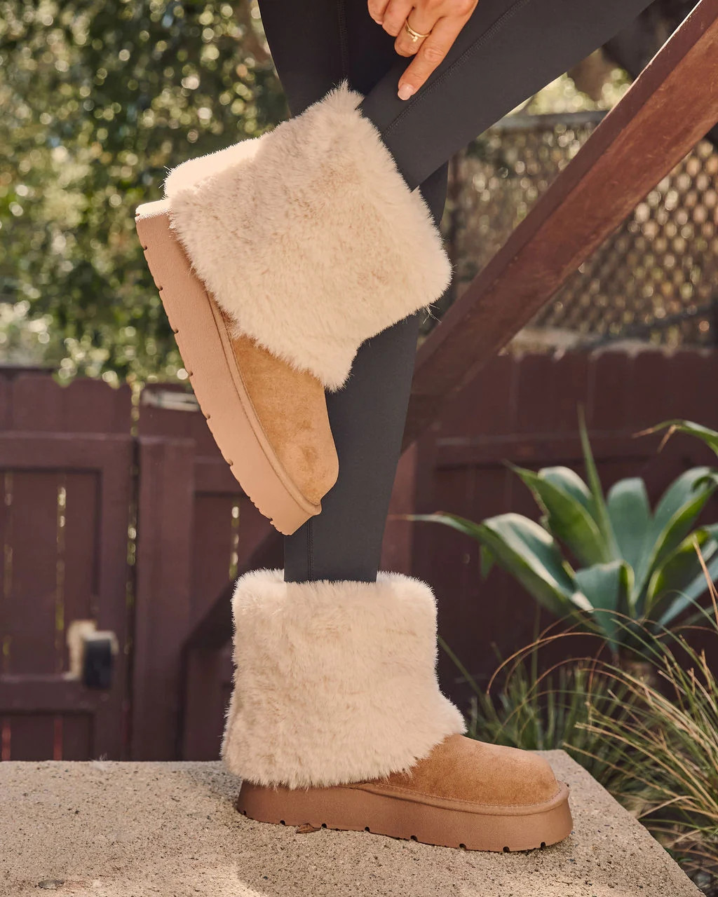 Toasty Ember Faux Fur Cuff Suede Boots | VICI