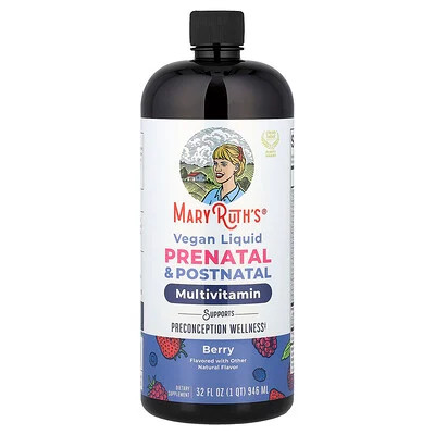 MaryRuth's, Vegan Liquid Prenatal & Postnatal Multivitamin, Berry, 32 fl oz (946 ml) | iHerb