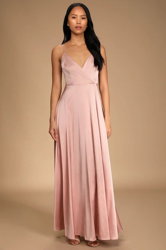 Ode To Love Blush Pink Satin Maxi Dress | Lulus (US)