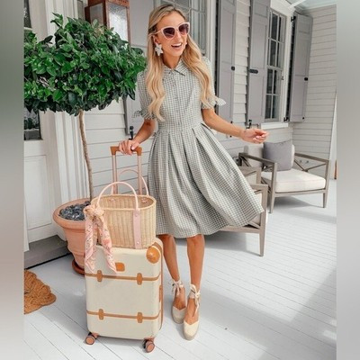 Gal Meets Glam Sz 00 Delilah Green Gingham Dress  | eBay | eBay US