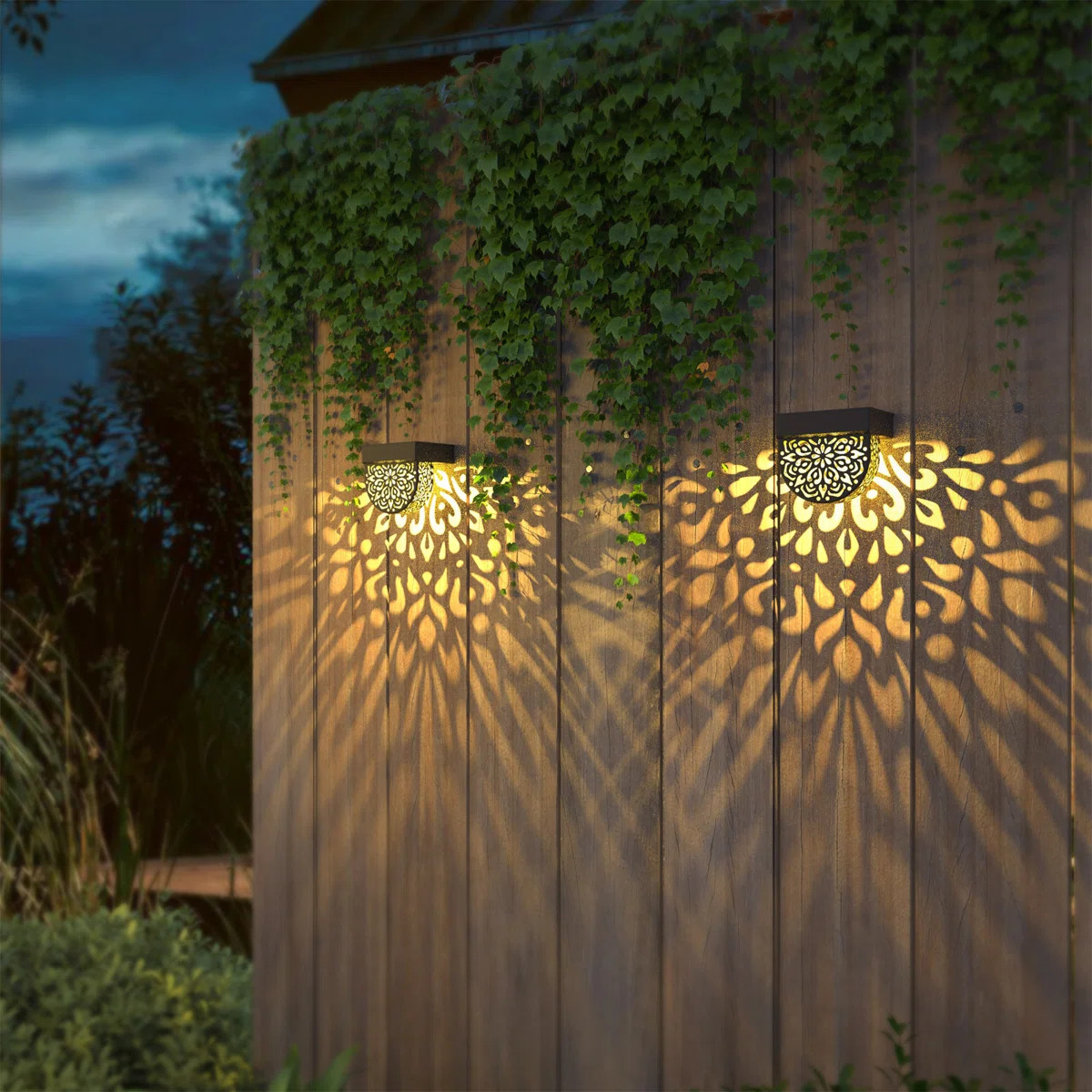 Mandala Solar Fence Lights Outdoor Solar Step Wall Lights Garden Decor(pack of 6) (Set of 6) | Wayfair North America