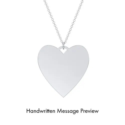 Personalized Handwriting Heart Necklace | Jewlr