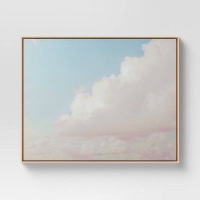 30&#34; x 24&#34; Pin Clouds Framed Wall Canvas Blue - Threshold&#8482; | Target