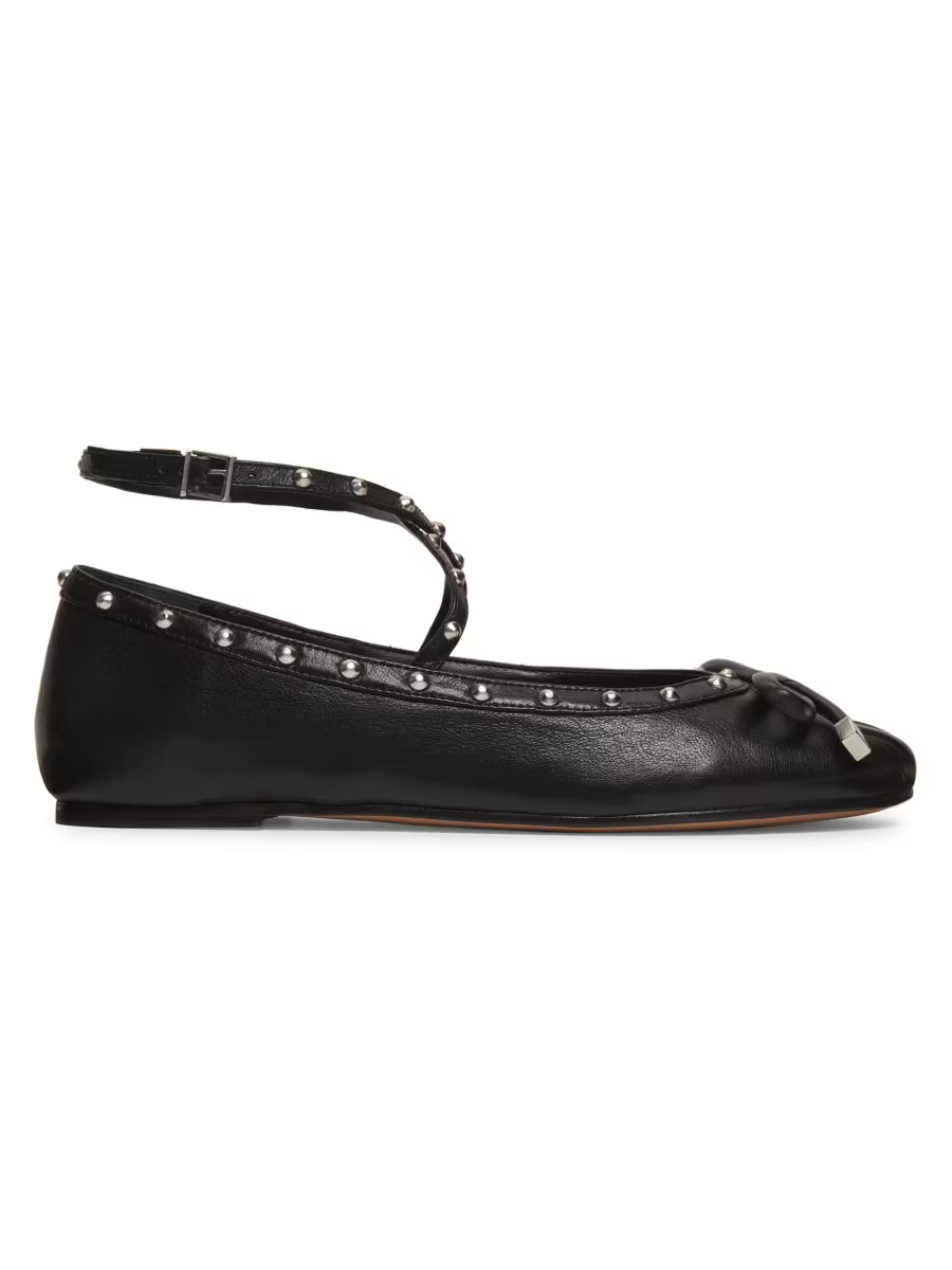SchutzLarissa Studded Leather Ballet Flats | Saks Fifth Avenue