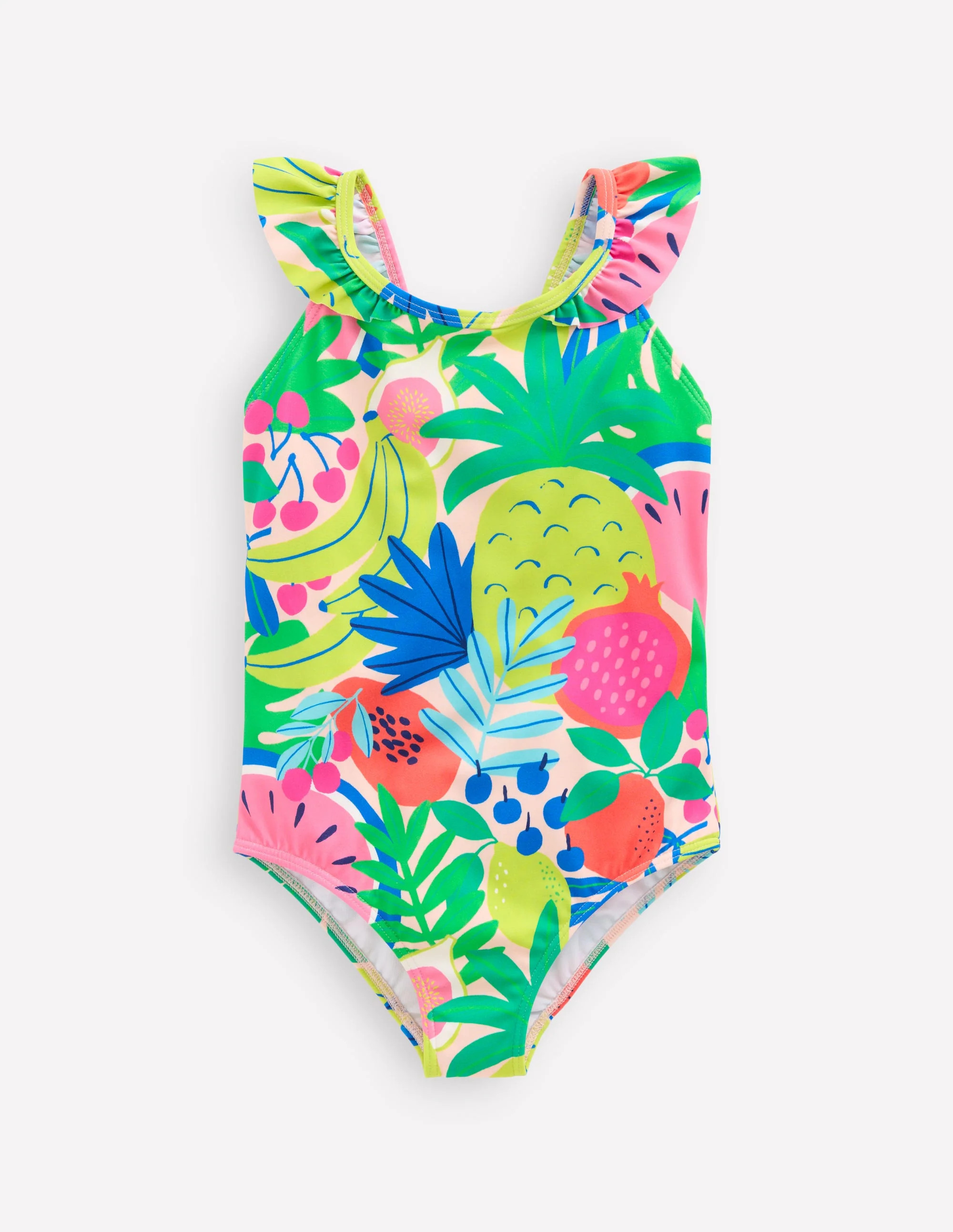 Hallie Frill Strap Swimsuit-Multi Tropical Fruit | Boden (US)