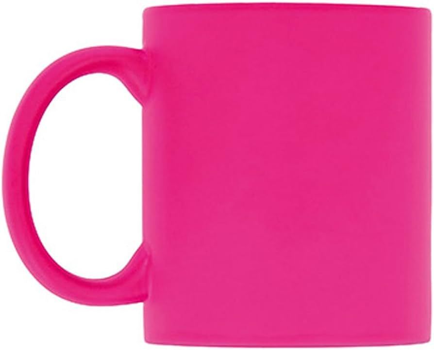 eBuyGB Bright Fluorescent/Neon Mug for Tea and Coffee, Ceramic, Pink, 310ml | Amazon (US)