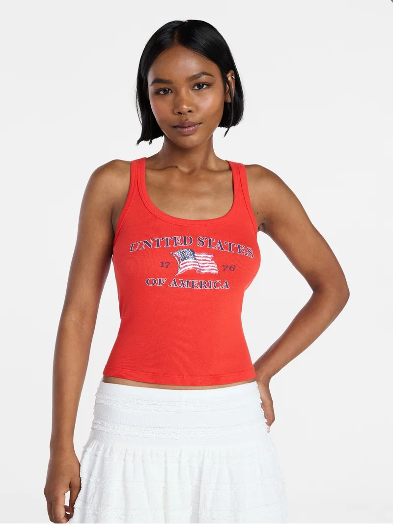 No Boundaries Americana Graphic Tank Top, Women's XXS-XXL | Walmart (US)