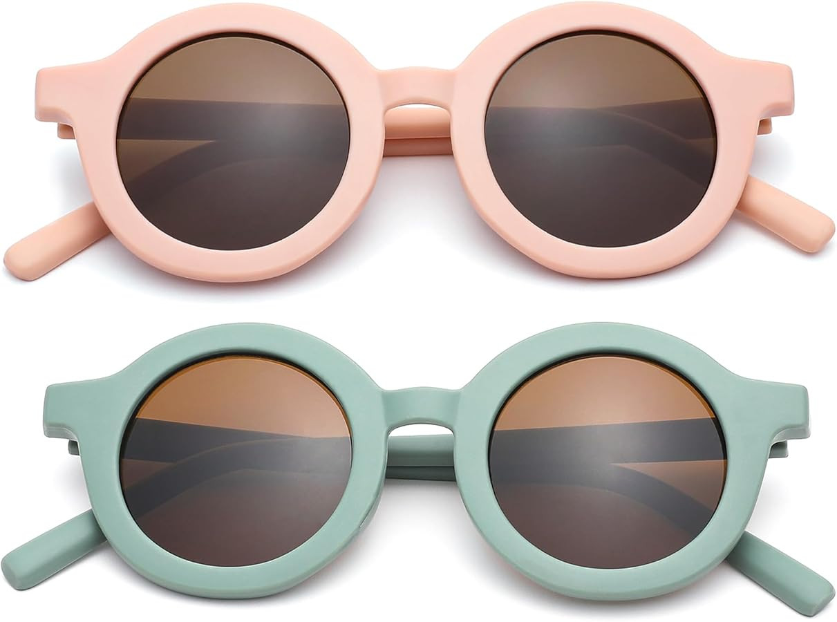 Toddler Sunglasses for Girls Boys - Kids Round UV400 Protection Glasses Age 2-8 | Amazon (US)