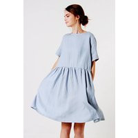 Loose Linen Dress Darling, Short Sleeve Tunic Dress, Knee Length Oversized For Woman | Etsy (US)