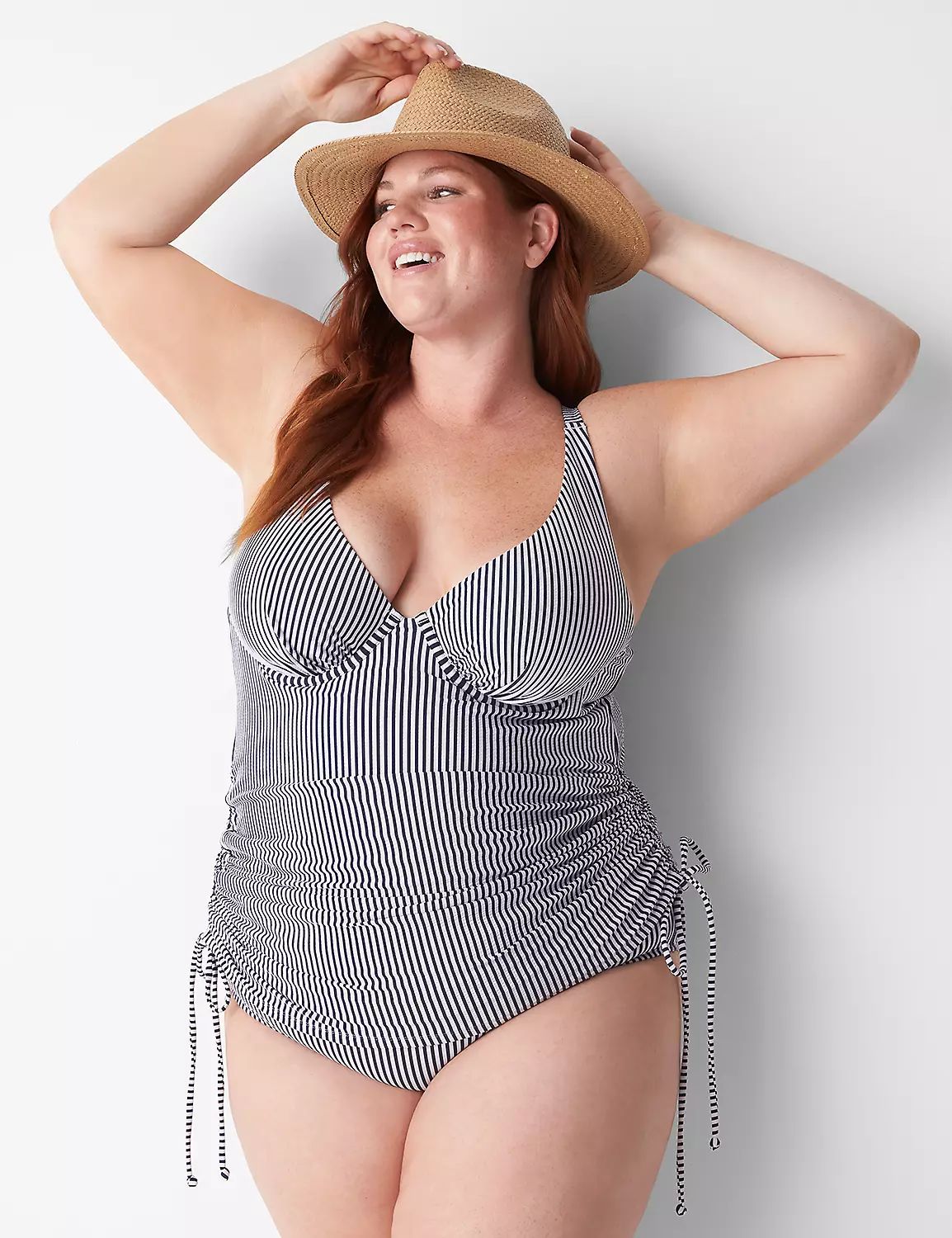 Fitted Underwire Seersucker Swim Tankini Top | LaneBryant | Lane Bryant (US)