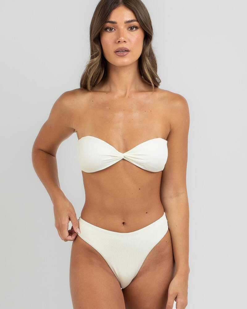 Alexis Rib Twist Bandeau Bikini Top | City Beach