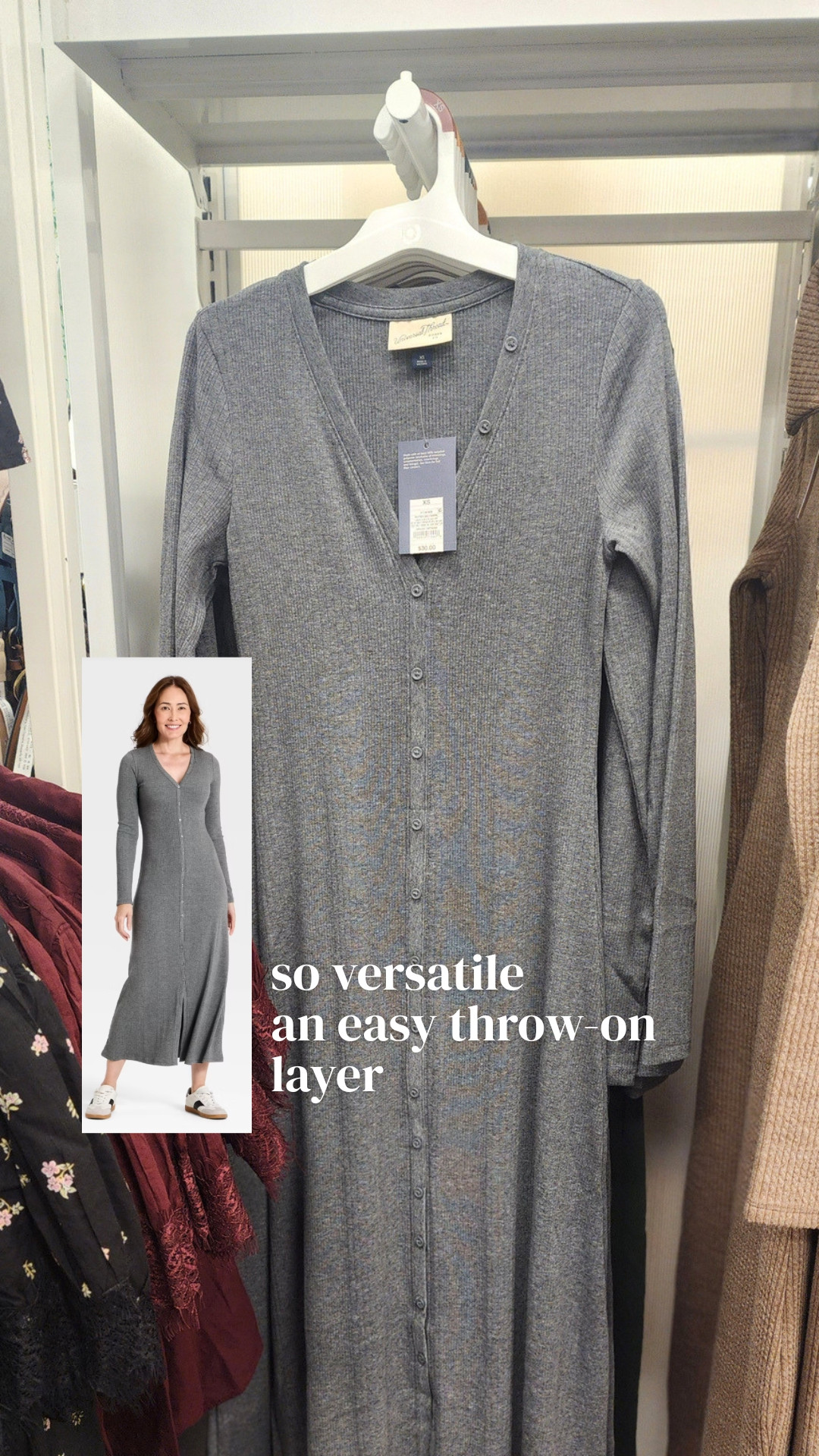 fall staple! a-line lightweight sweater dress, also comes in dark green 

 #LTKootd #LTKSeasonal #LTKOver40