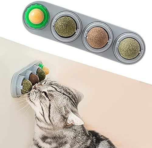 Potaroma 4 Catnip Silvervine Ball Toys, Extra Cat Energy Ball, Edible Cats Lick Kitten Chew, Teet... | Amazon (US)