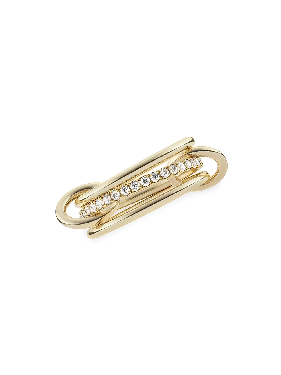 Spinelli Kilcollin 18K Yellow Gold &amp; Diamond 3-Link Ring | Saks Fifth Avenue
