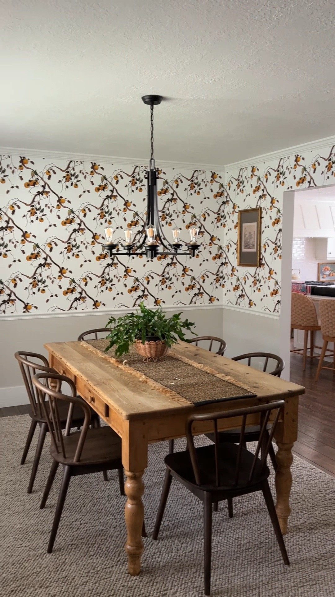 Dining Room before and after reveal.  Traditional Wallpaper for a dining room!

#LTKHome