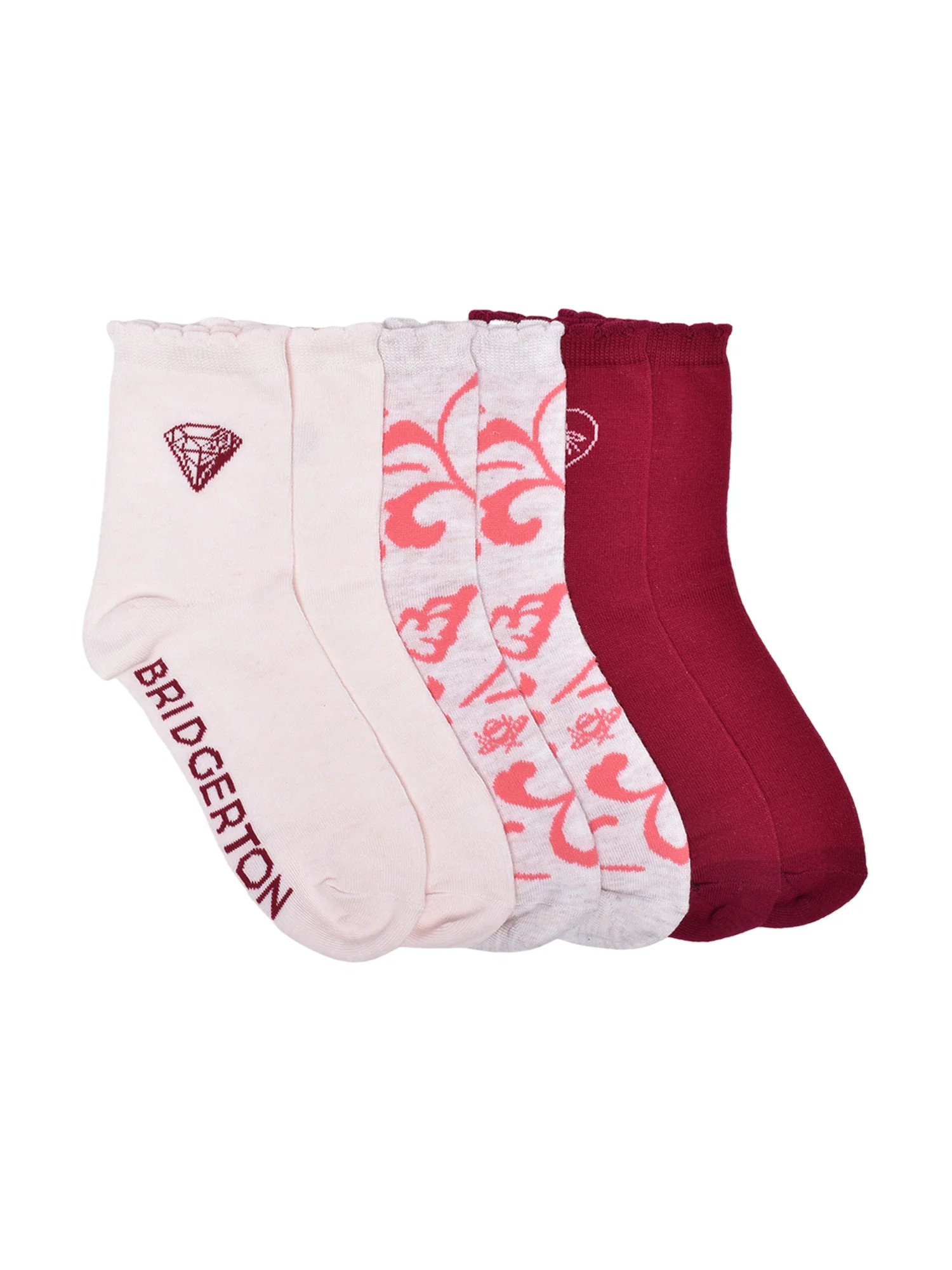Bridgerton Valentines Days Womens Giftable Crew Socks 3 Pack (Sock Size 9-11 and Shoe Size 4-10) | Walmart (US)
