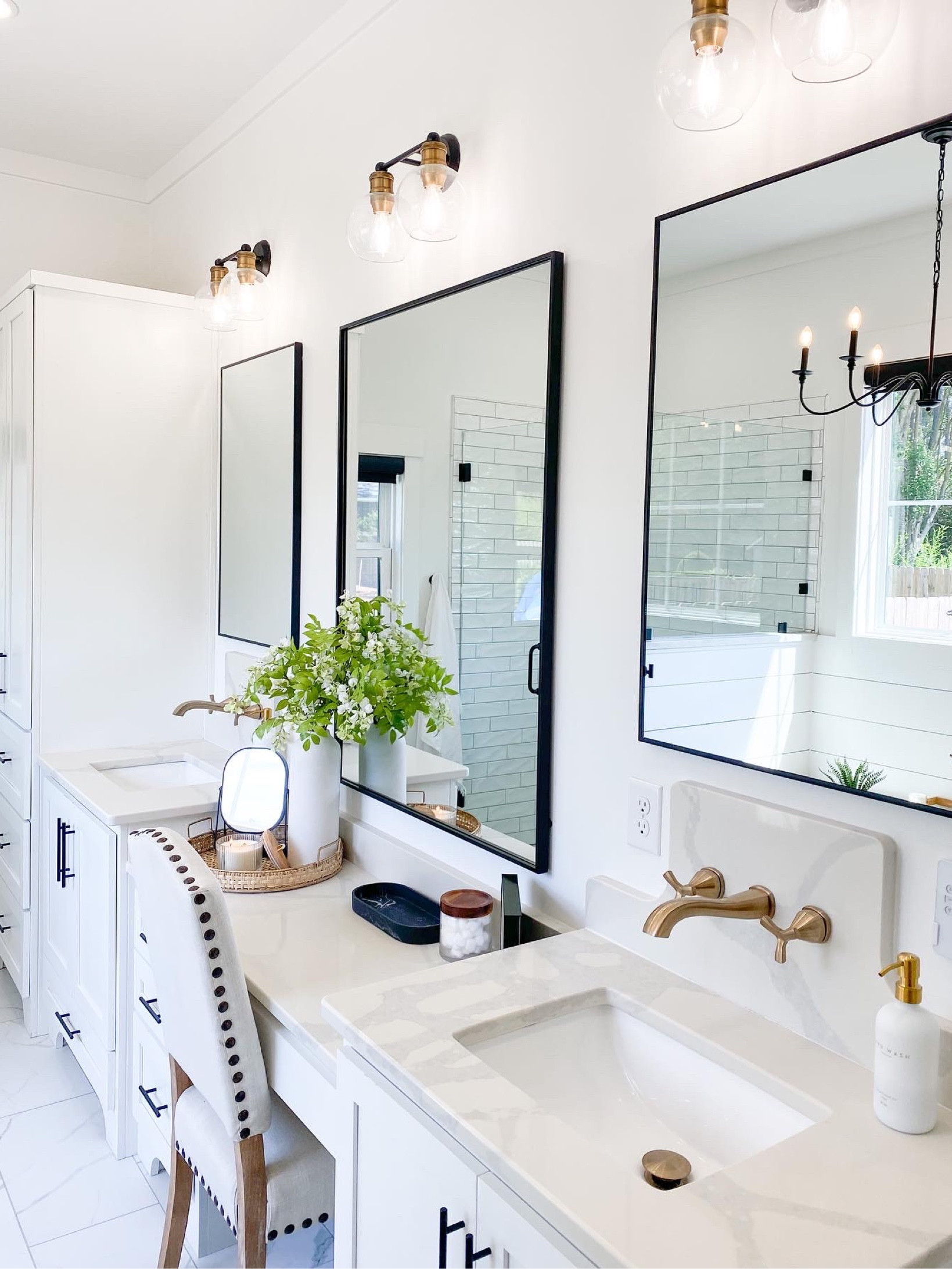 Master bathroom spring views!

Spring Master bathroom
Gold faucets
Spring decor
Bathroom decor
Master Bathroom design
White bathroom
Bathroom vanity mirrors
Vanity lights 
Bathroom lights
Modern farmhouse bathroom
Black mirrors
Gold accents 

#LTKSeasonal #LTKFind #LTKhome