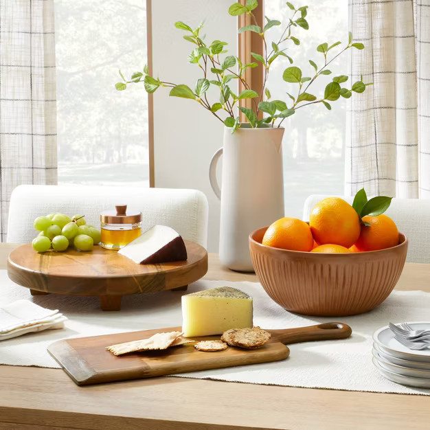 Round Footed Wood Serve Stand Brown - Hearth & Hand™ with Magnolia | Target