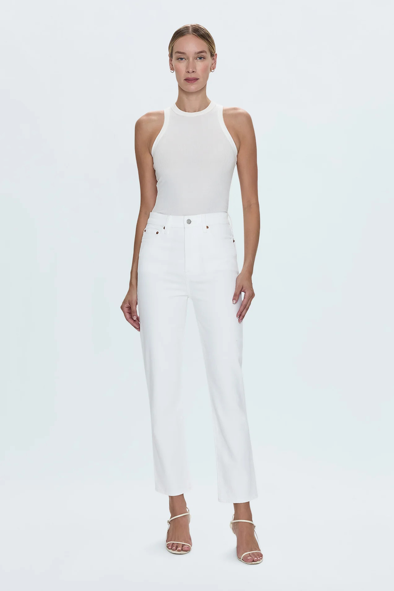 Bri High Rise Slim Straight Jean - Antique White | Pistola Denim