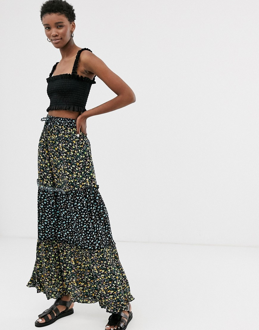 Only mix print floral maxi skirt-Multi | ASOS (Global)